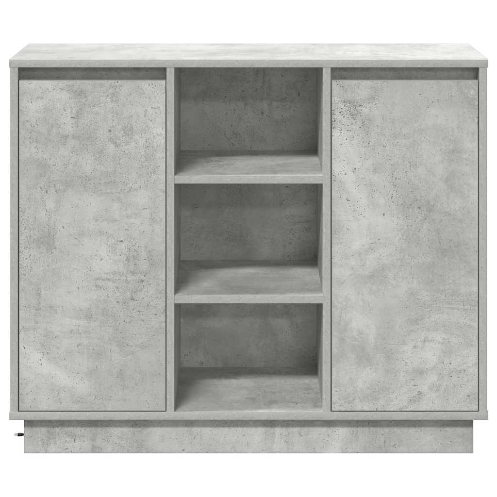 LED Sideboard Beton Grijs 90 x 32 x 75 cm Bewerkt hout is nu te koop bij PeponiXL, paradijselijk wonen!