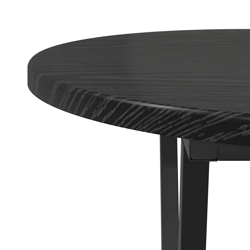 Salontafel Zwart Eiken 80 x 40 x 40.5 cm Bewerkt hout en metaal is nu te koop bij PeponiXL, paradijselijk wonen!