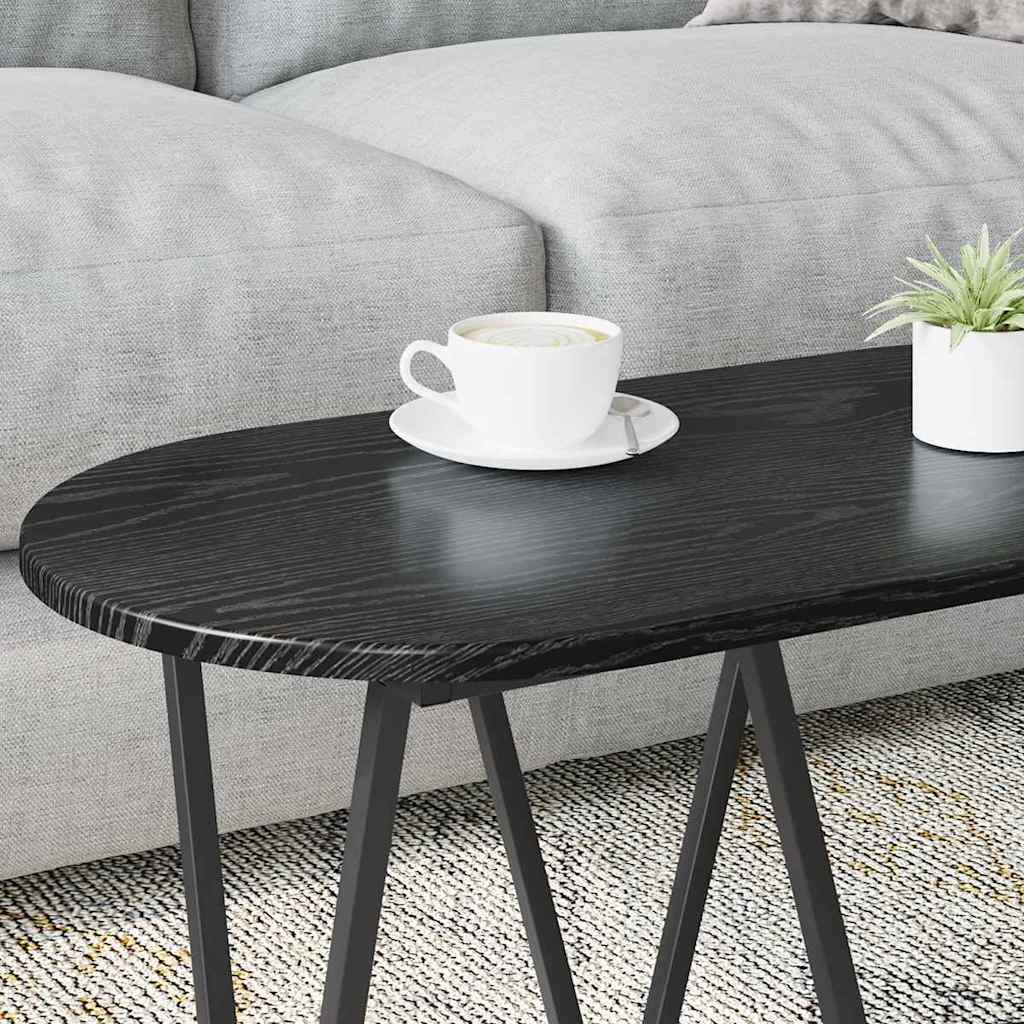 Salontafel Zwart Eiken 80 x 40 x 40.5 cm Bewerkt hout en metaal is nu te koop bij PeponiXL, paradijselijk wonen!