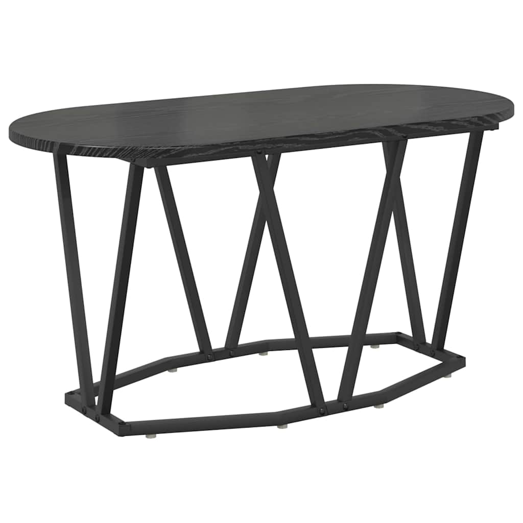 Salontafel Zwart Eiken 80 x 40 x 40.5 cm Bewerkt hout en metaal is nu te koop bij PeponiXL, paradijselijk wonen!