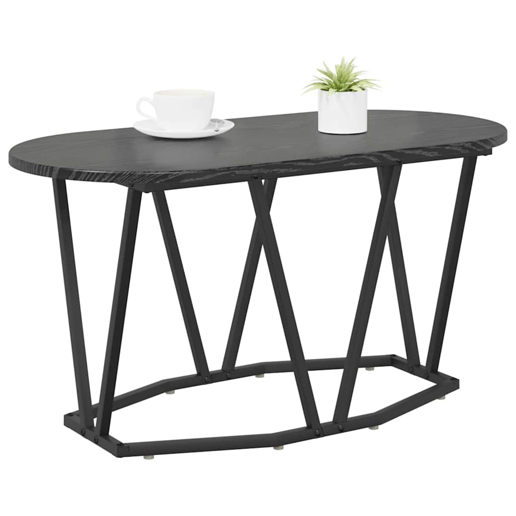 Salontafel Zwart Eiken 80 x 40 x 40.5 cm Bewerkt hout en metaal is nu te koop bij PeponiXL, paradijselijk wonen!