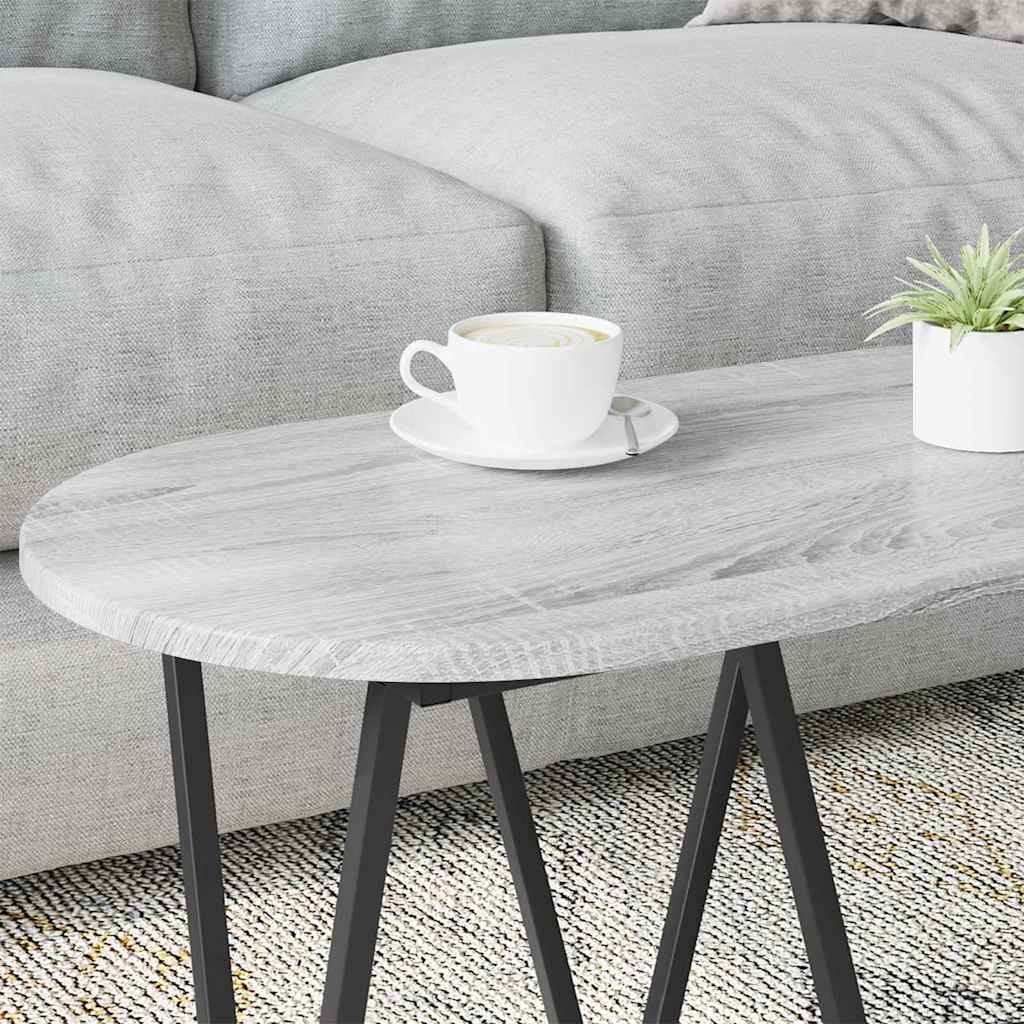 Salontafel Grijs 80 x 40 x 40.5 cm Bewerkt hout en metaal is nu te koop bij PeponiXL, paradijselijk wonen!