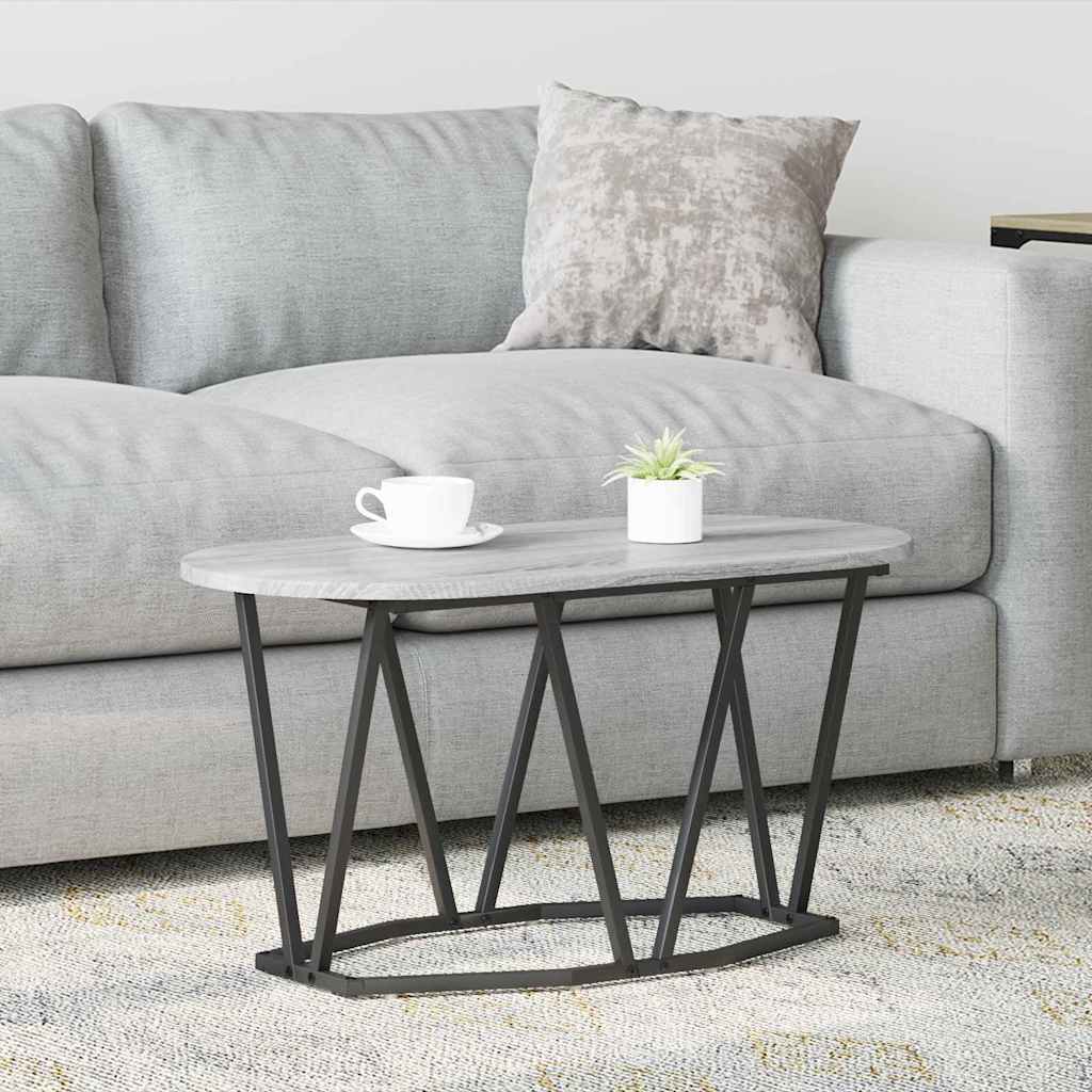 Salontafel Grijs 80 x 40 x 40.5 cm Bewerkt hout en metaal is nu te koop bij PeponiXL, paradijselijk wonen!