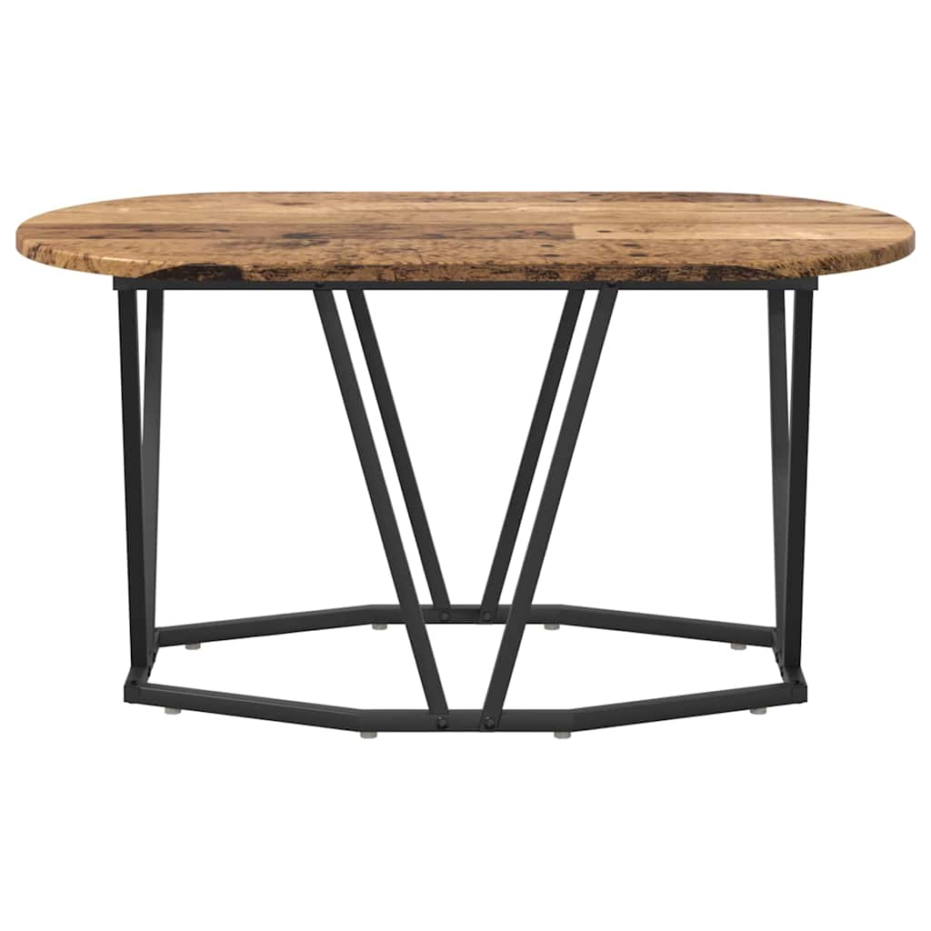 Salontafel Oud Hout 80 x 40 x 40.5 cm Bewerkt hout en metaal is nu te koop bij PeponiXL, paradijselijk wonen!