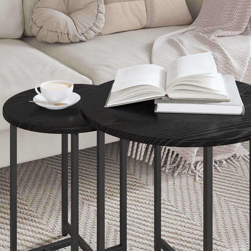 Bijzettafelset 2 pcs Zwart Eiken is nu te koop bij PeponiXL, paradijselijk wonen!