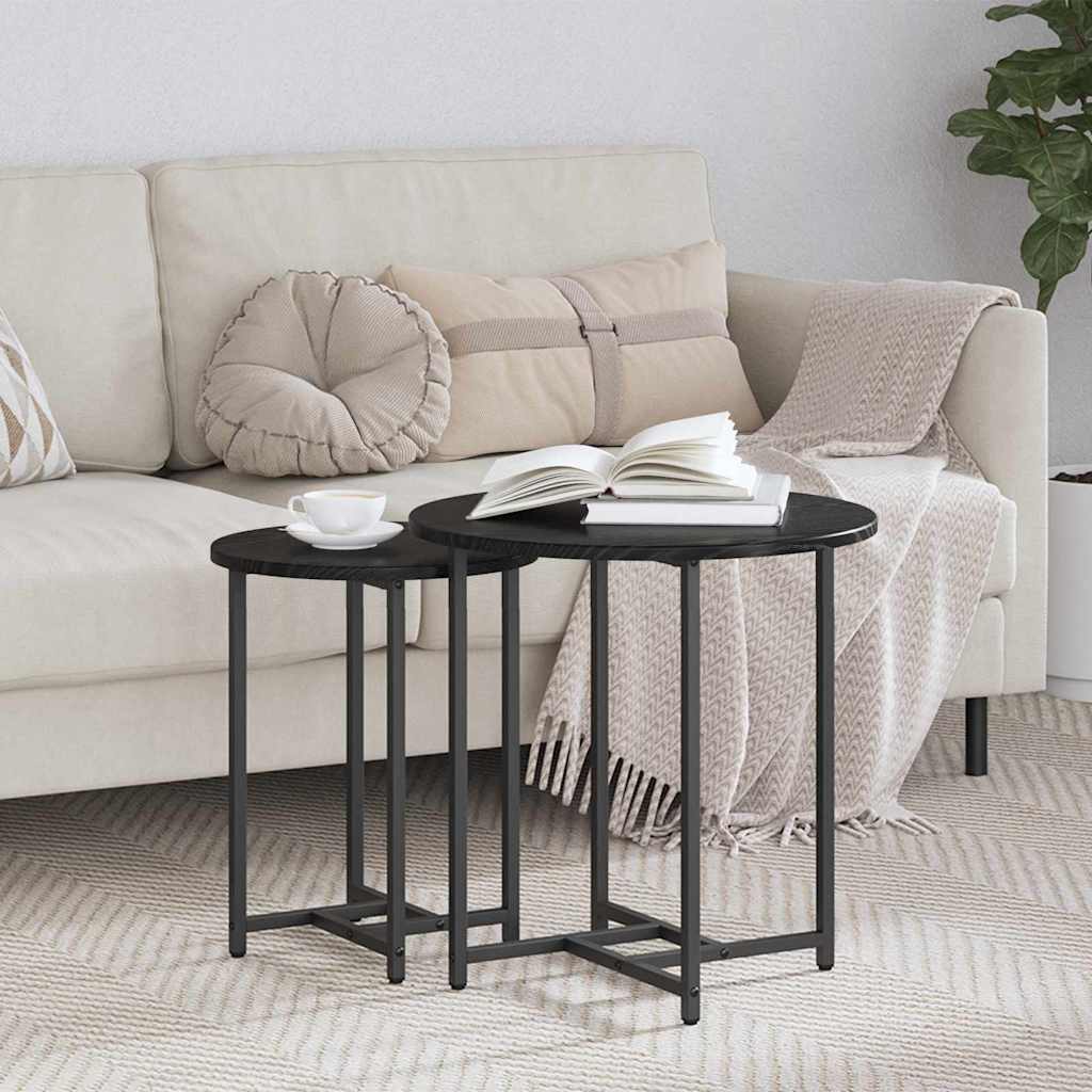 Bijzettafelset 2 pcs Zwart Eiken is nu te koop bij PeponiXL, paradijselijk wonen!