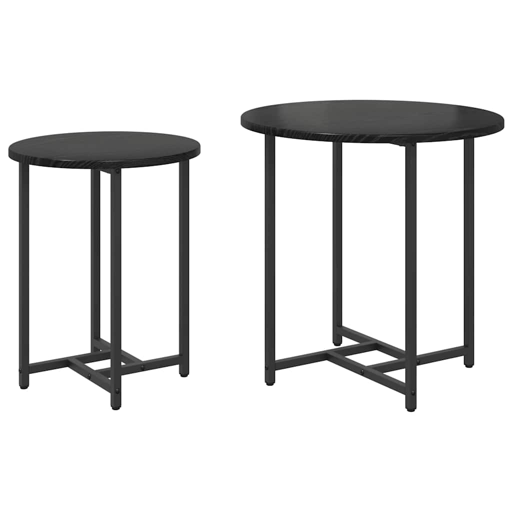 Bijzettafelset 2 pcs Zwart Eiken is nu te koop bij PeponiXL, paradijselijk wonen!