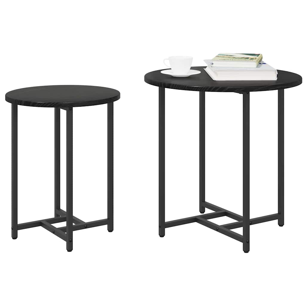 Bijzettafelset 2 pcs Zwart Eiken is nu te koop bij PeponiXL, paradijselijk wonen!