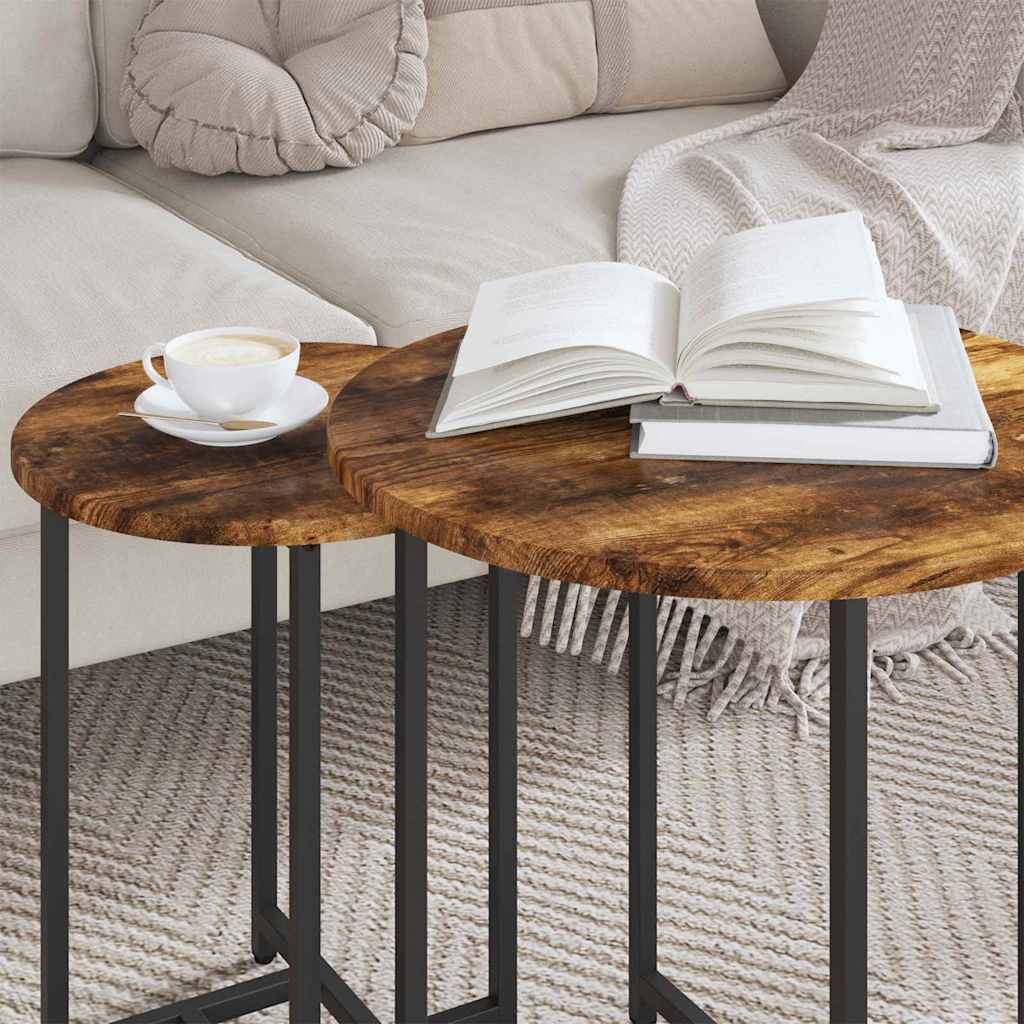Bijzettafelset 2 pcs Gerookt Eiken en Zwart is nu te koop bij PeponiXL, paradijselijk wonen!
