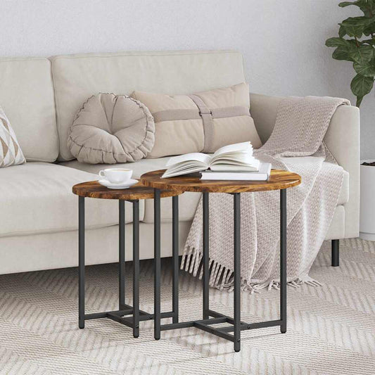 Bijzettafelset 2 pcs Gerookt Eiken en Zwart is nu te koop bij PeponiXL, paradijselijk wonen!