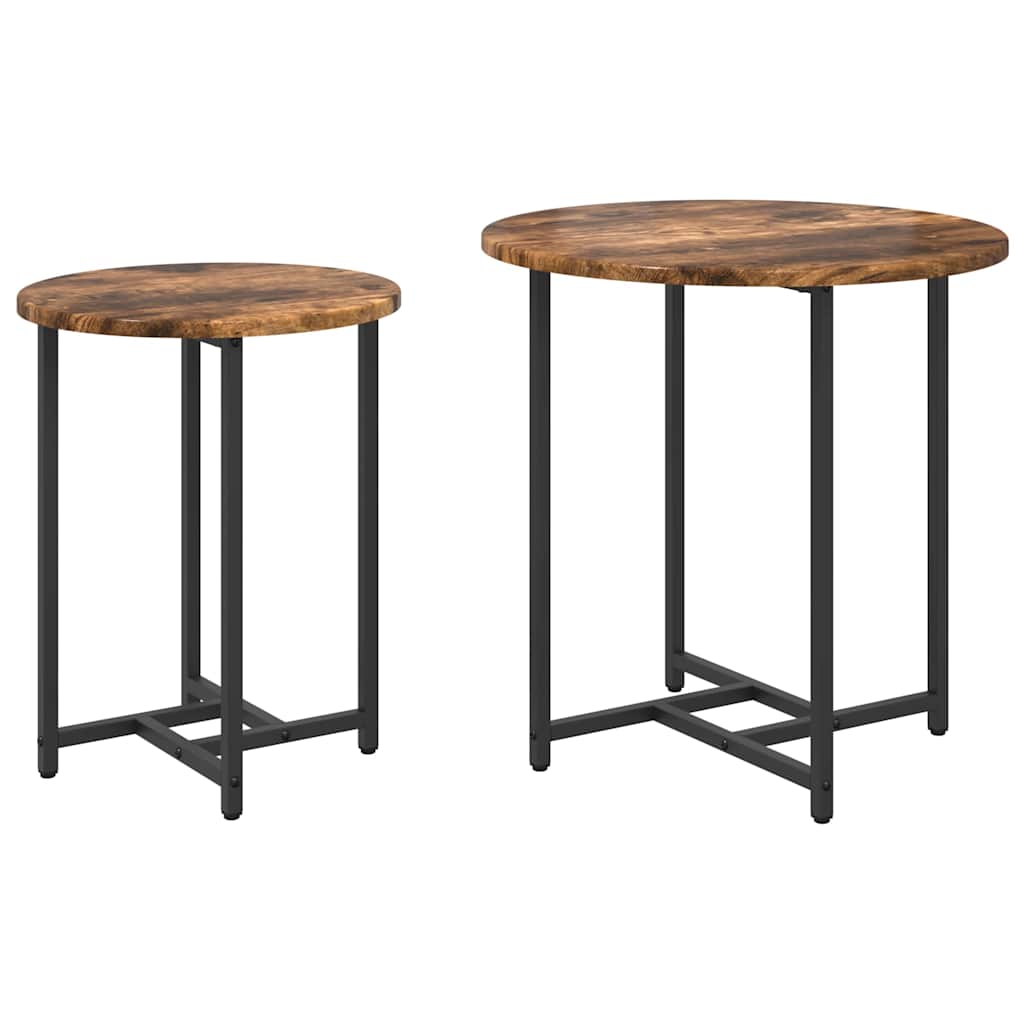 Bijzettafelset 2 pcs Gerookt Eiken en Zwart is nu te koop bij PeponiXL, paradijselijk wonen!