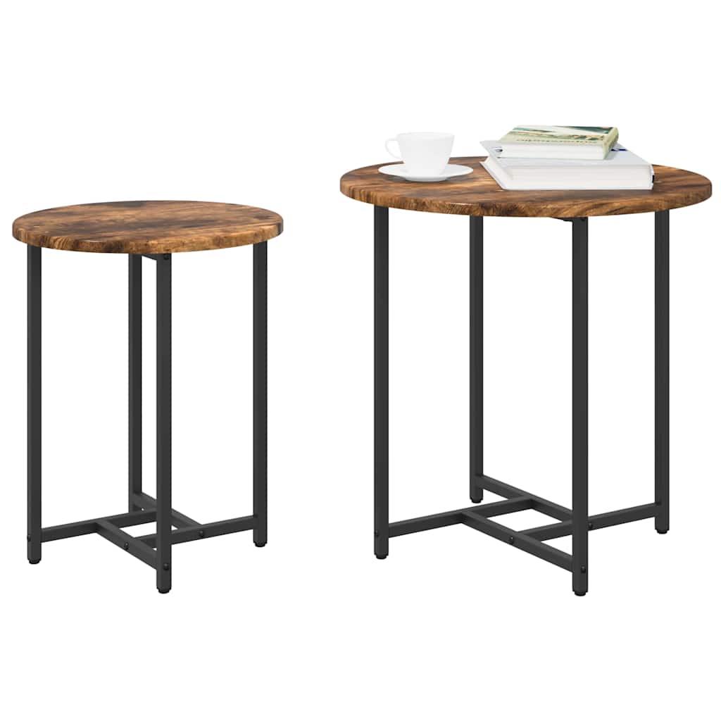 Bijzettafelset 2 pcs Gerookt Eiken en Zwart is nu te koop bij PeponiXL, paradijselijk wonen!