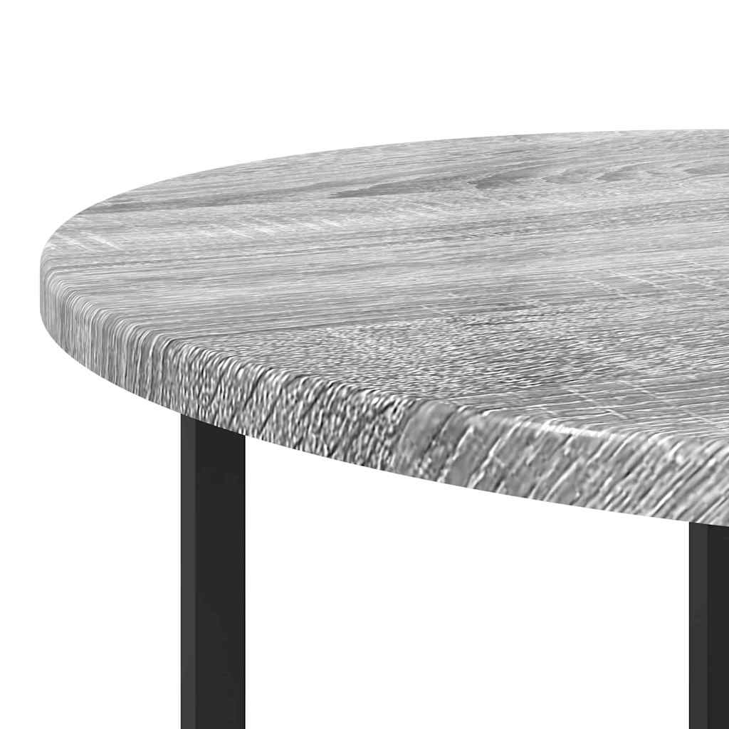 Bijzettafelset 2 pcs Grijs Sonoma en Zwart is nu te koop bij PeponiXL, paradijselijk wonen!