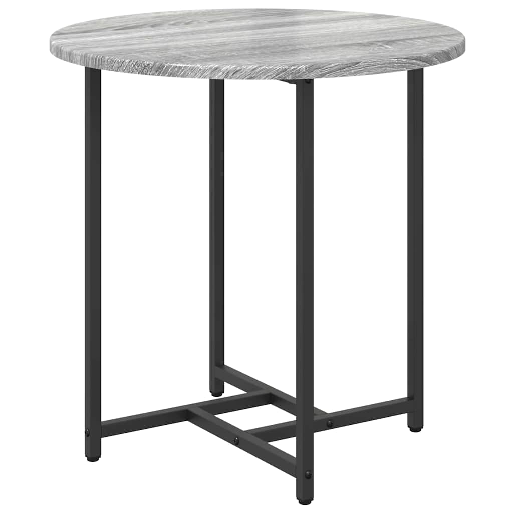 Bijzettafelset 2 pcs Grijs Sonoma en Zwart is nu te koop bij PeponiXL, paradijselijk wonen!