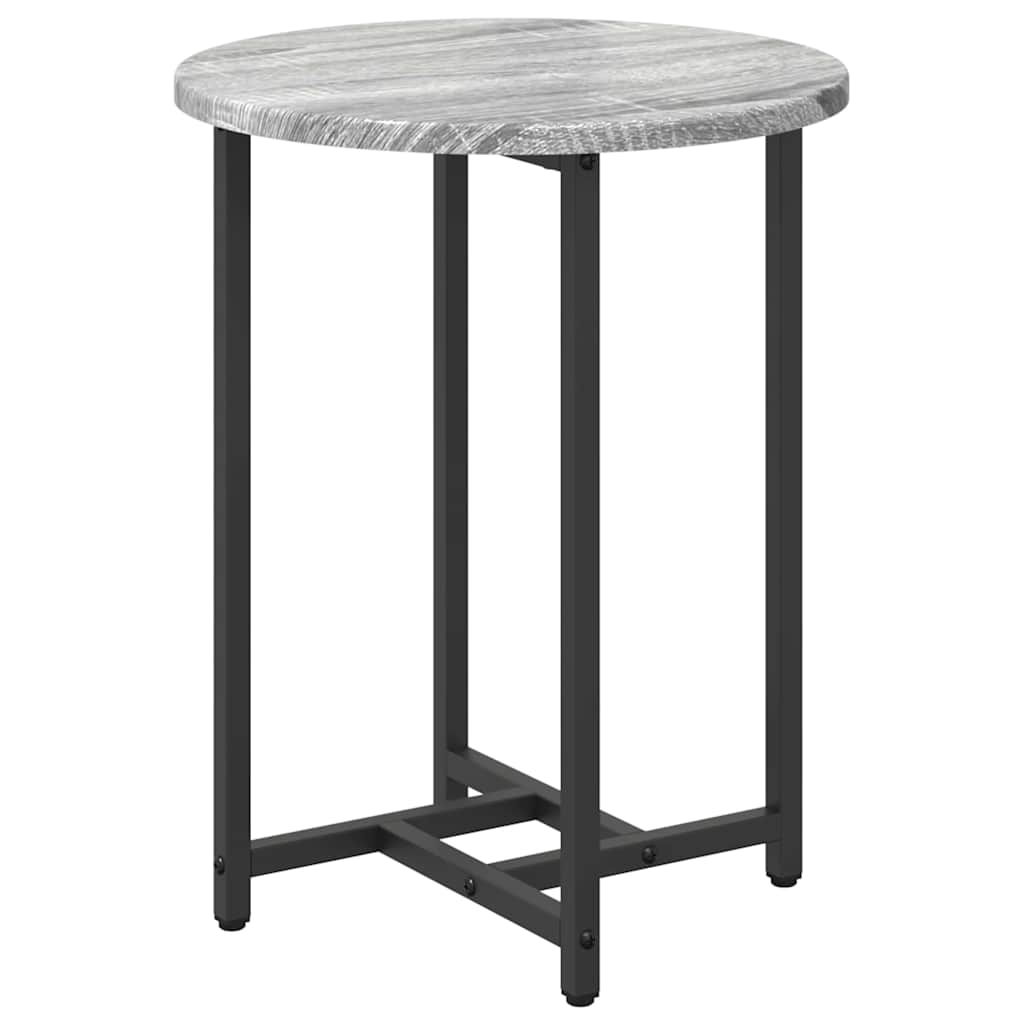 Bijzettafelset 2 pcs Grijs Sonoma en Zwart is nu te koop bij PeponiXL, paradijselijk wonen!