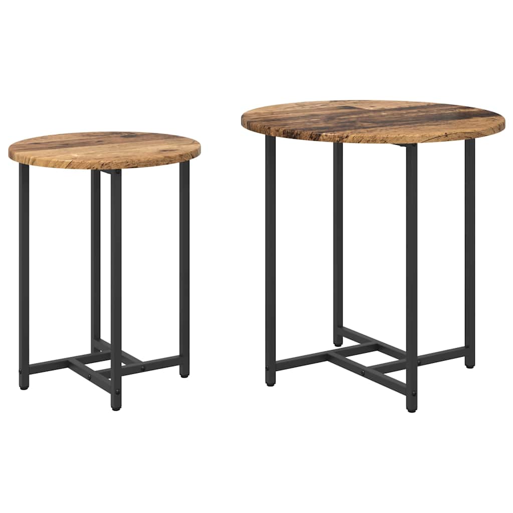 Bijzettafelset 2 pcs Oud Hout en Zwart is nu te koop bij PeponiXL, paradijselijk wonen!