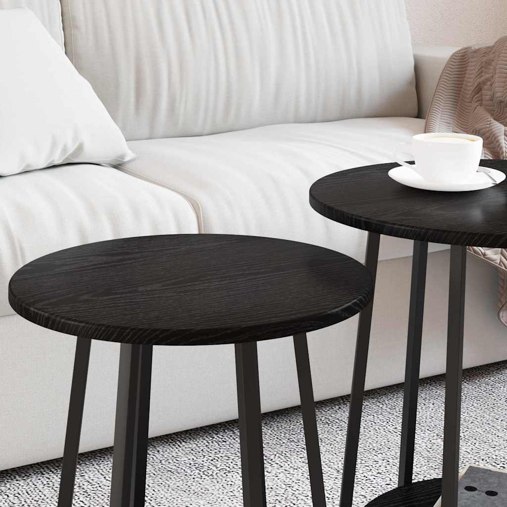 Bijzettafelset met plank 2 pcs Zwart Eiken is nu te koop bij PeponiXL, paradijselijk wonen!
