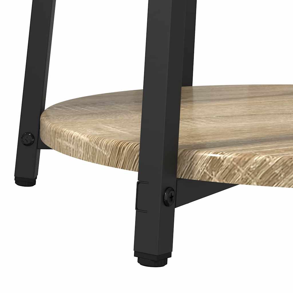 Bijzettafelset met plank 2 pcs Sonoma Eiken en Zwart is nu te koop bij PeponiXL, paradijselijk wonen!