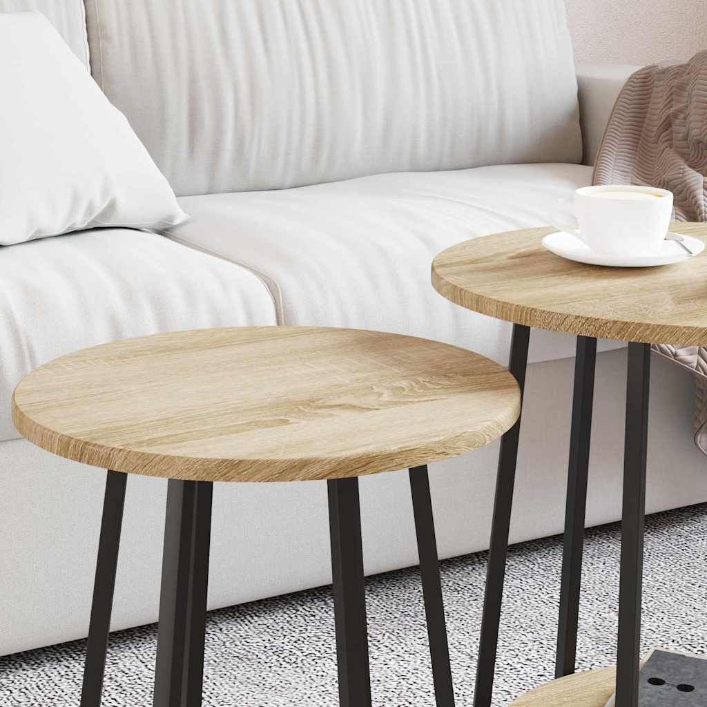 Bijzettafelset met plank 2 pcs Sonoma Eiken en Zwart is nu te koop bij PeponiXL, paradijselijk wonen!