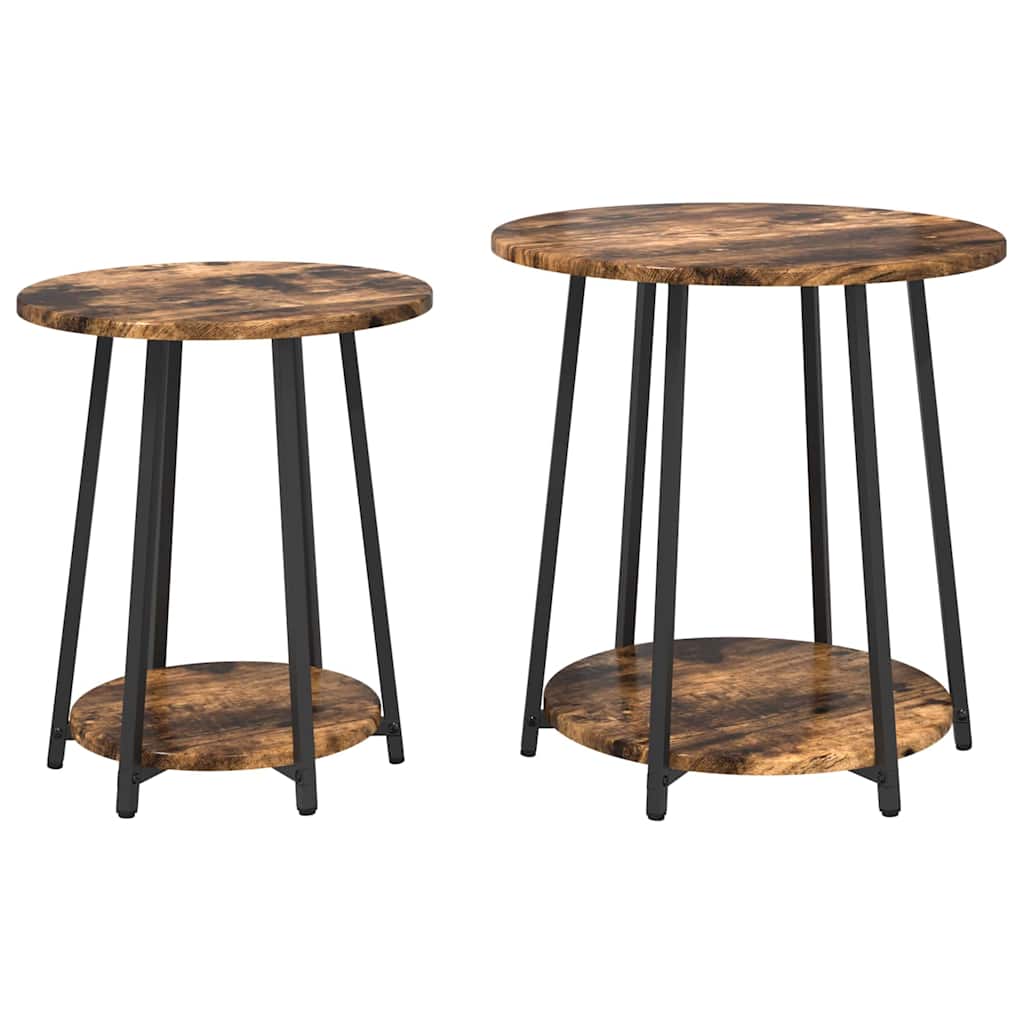 Bijzettafelset met plank 2 pcs Gerookt Eiken en Zwart is nu te koop bij PeponiXL, paradijselijk wonen!