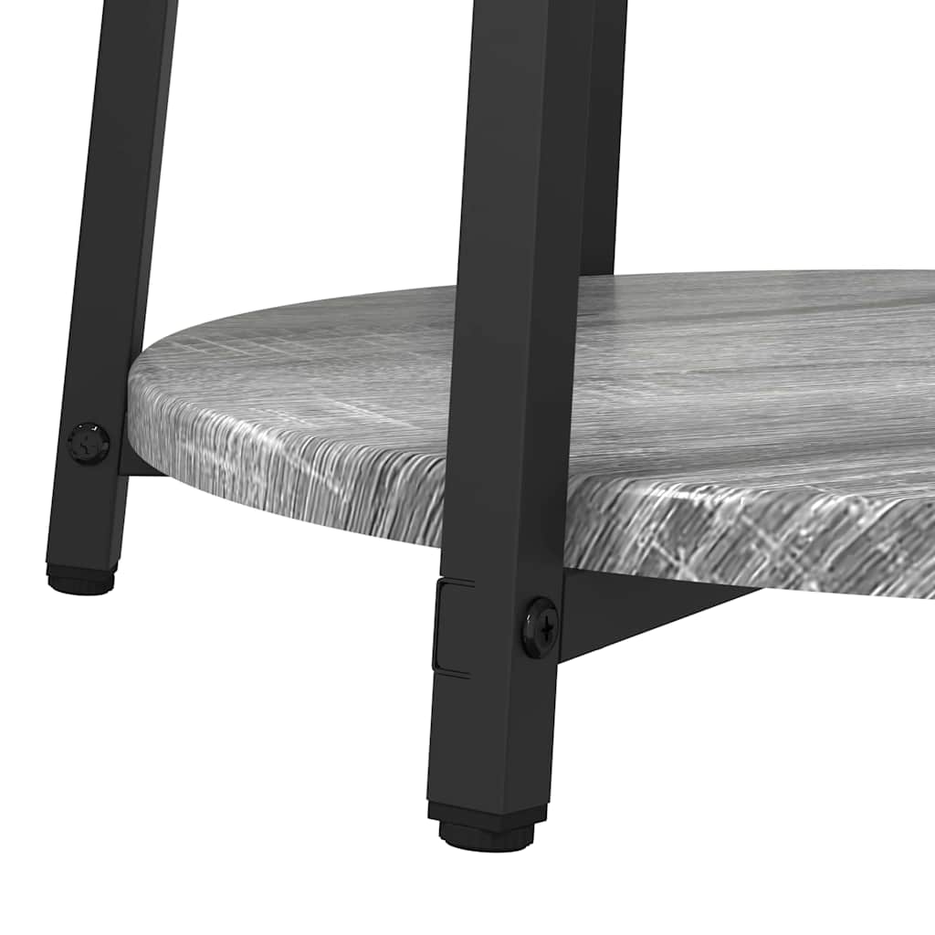 Bijzettafelset met plank 2 pcs Grijs Sonoma en Zwart is nu te koop bij PeponiXL, paradijselijk wonen!