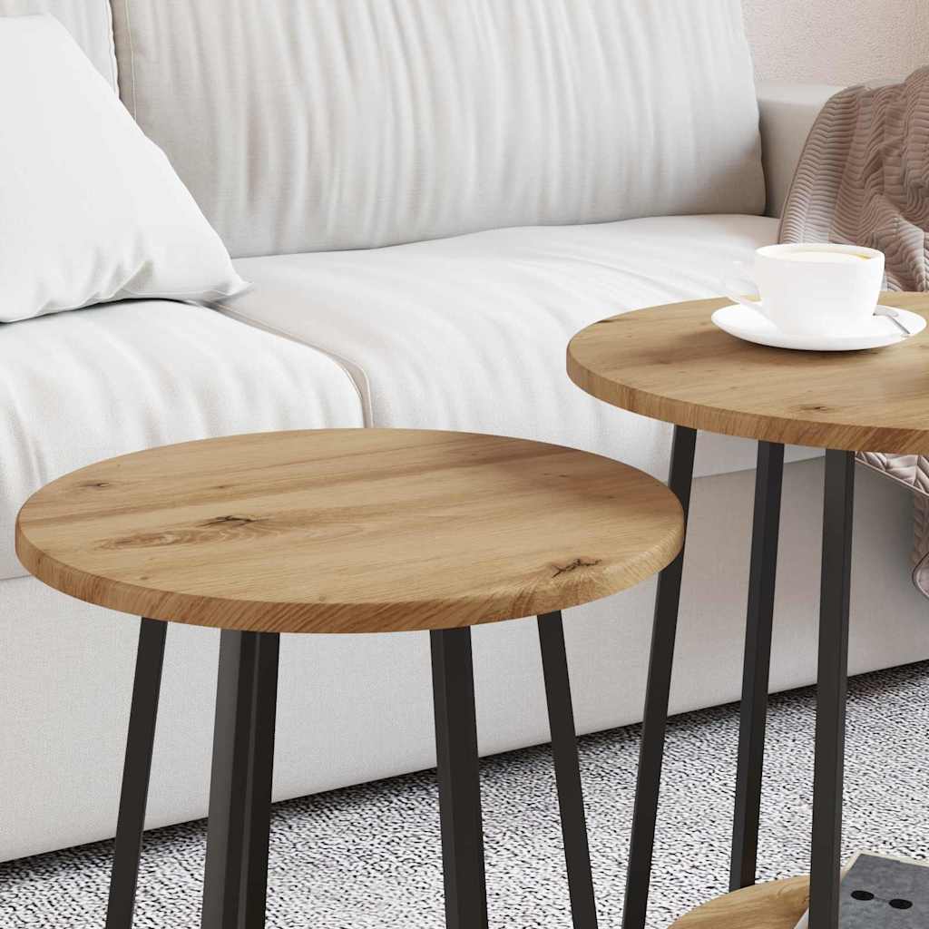 Bijzettafelset met plank 2 pcs Artisan Eiken en Zwart is nu te koop bij PeponiXL, paradijselijk wonen!