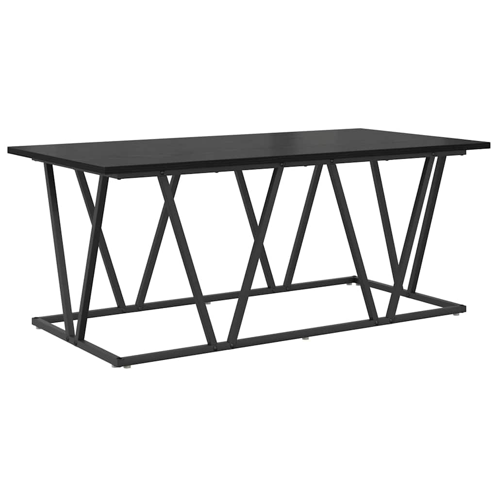 Salontafel Zwart Eiken 100 x 50 x 40 cm Bewerkt hout en metaal is nu te koop bij PeponiXL, paradijselijk wonen!