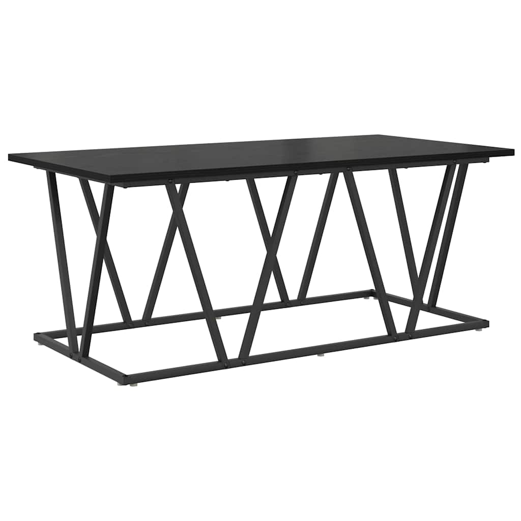 Salontafel Zwart Eiken 100 x 50 x 40 cm Bewerkt hout en metaal is nu te koop bij PeponiXL, paradijselijk wonen!