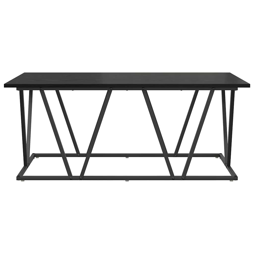 Salontafel Zwart Eiken 100 x 50 x 40 cm Bewerkt hout en metaal is nu te koop bij PeponiXL, paradijselijk wonen!