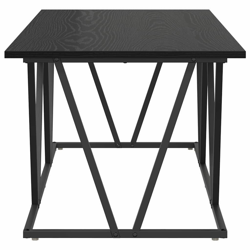 Salontafel Zwart Eiken 100 x 50 x 40 cm Bewerkt hout en metaal is nu te koop bij PeponiXL, paradijselijk wonen!