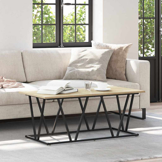 Salontafel Sonoma Eiken 100 x 50 x 40 cm Bewerkt hout en metaal is nu te koop bij PeponiXL, paradijselijk wonen!