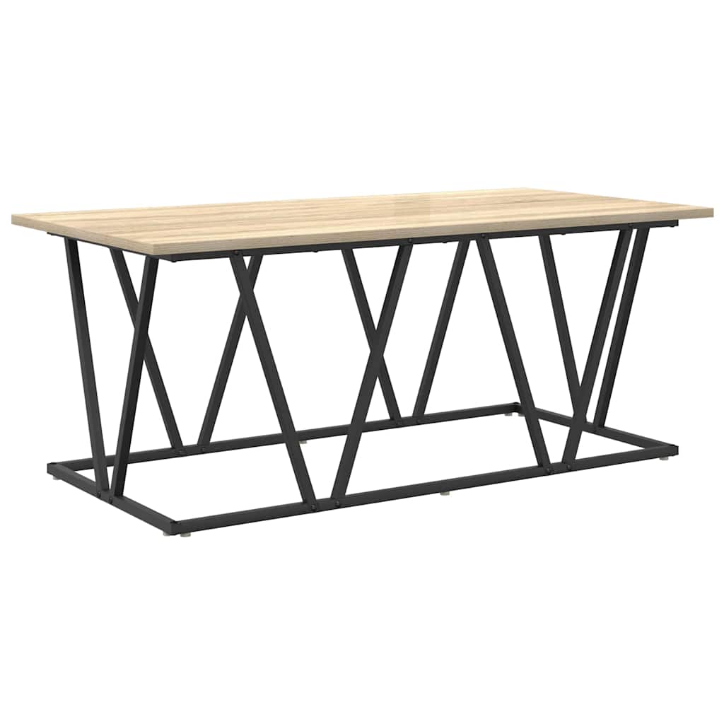 Salontafel Sonoma Eiken 100 x 50 x 40 cm Bewerkt hout en metaal is nu te koop bij PeponiXL, paradijselijk wonen!