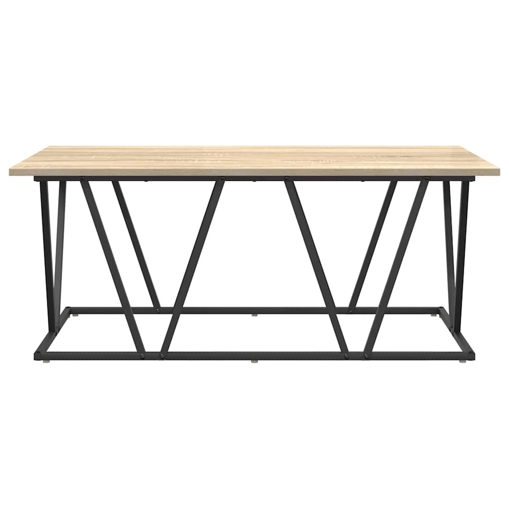 Salontafel Sonoma Eiken 100 x 50 x 40 cm Bewerkt hout en metaal is nu te koop bij PeponiXL, paradijselijk wonen!