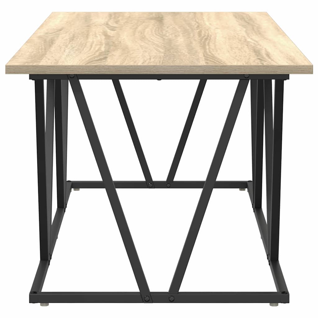 Salontafel Sonoma Eiken 100 x 50 x 40 cm Bewerkt hout en metaal is nu te koop bij PeponiXL, paradijselijk wonen!