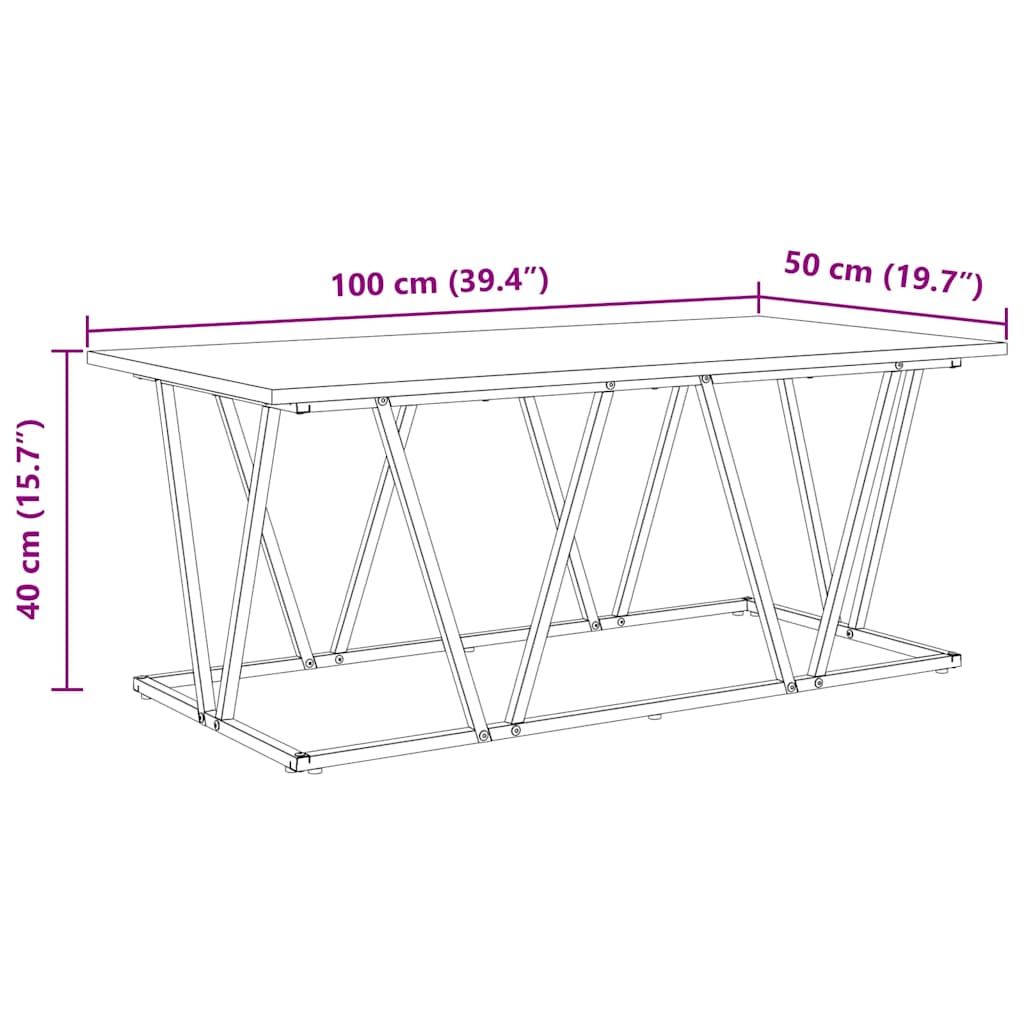 Salontafel Artisan Eiken 100 x 50 x 40 cm is nu te koop bij PeponiXL, paradijselijk wonen!