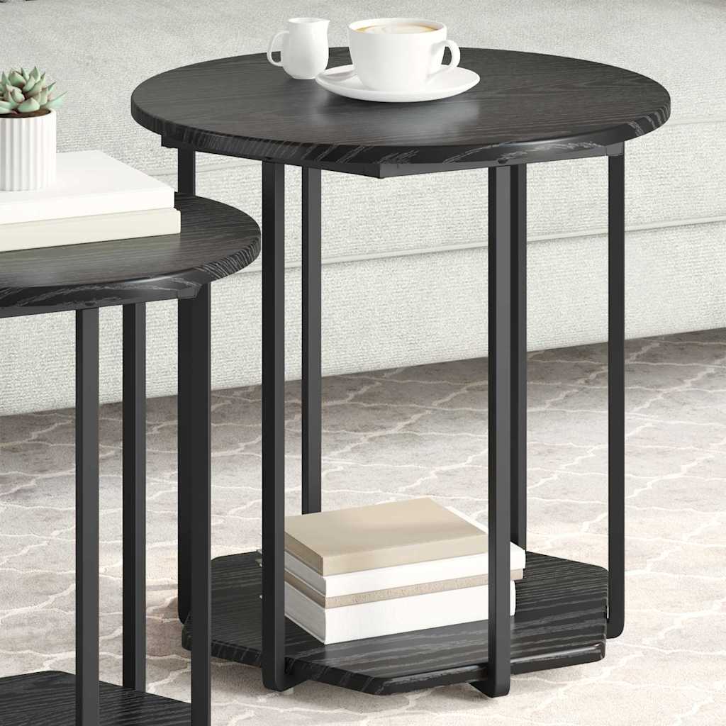 Bijzettafelset met plank 2 pcs Zwart Eiken is nu te koop bij PeponiXL, paradijselijk wonen!