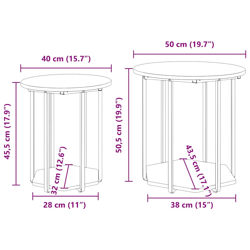 Bijzettafelset met plank 2 pcs Zwart Eiken is nu te koop bij PeponiXL, paradijselijk wonen!