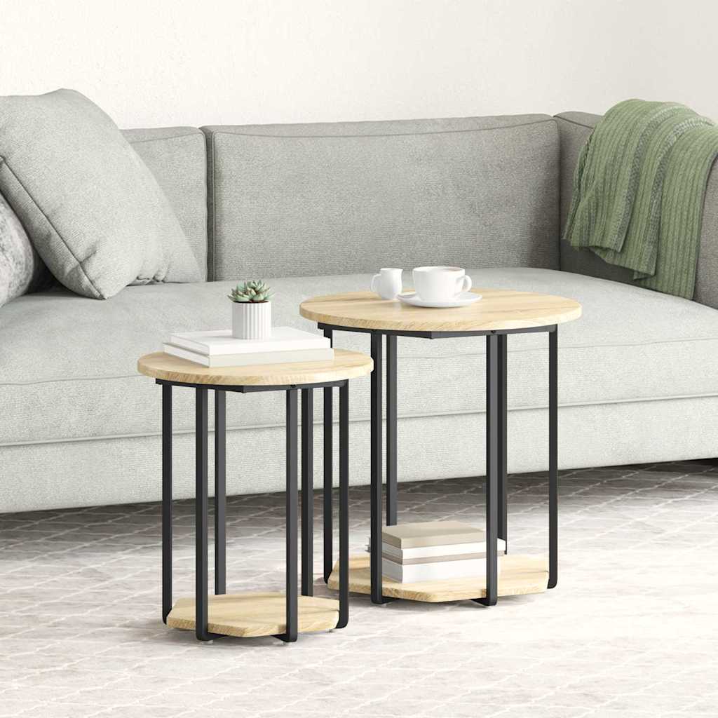 Bijzettafelset met plank 2 pcs Bruin is nu te koop bij PeponiXL, paradijselijk wonen!