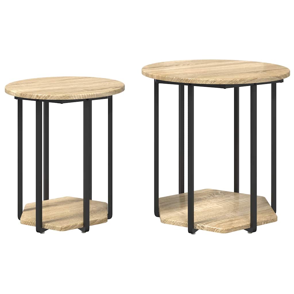 Bijzettafelset met plank 2 pcs Bruin is nu te koop bij PeponiXL, paradijselijk wonen!