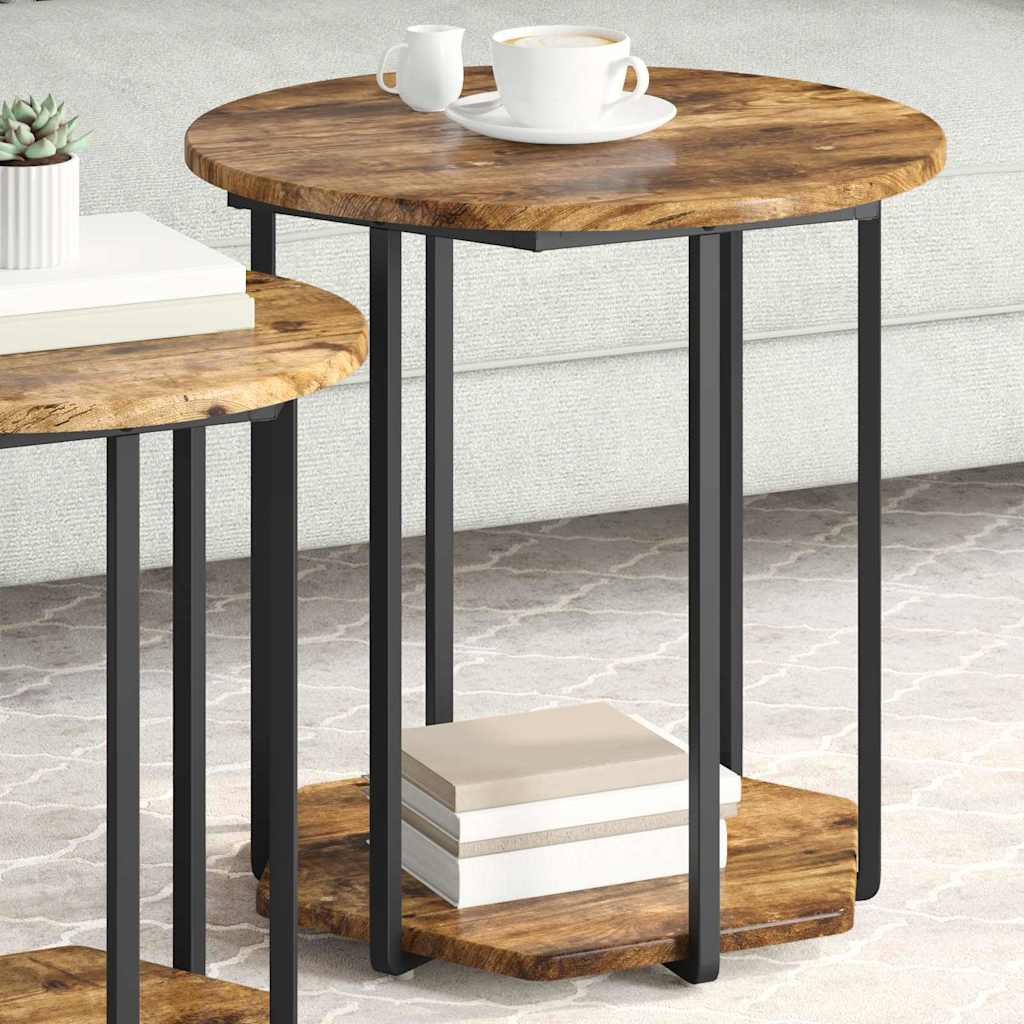 Bijzettafelset met plank 2 pcs Bruin is nu te koop bij PeponiXL, paradijselijk wonen!