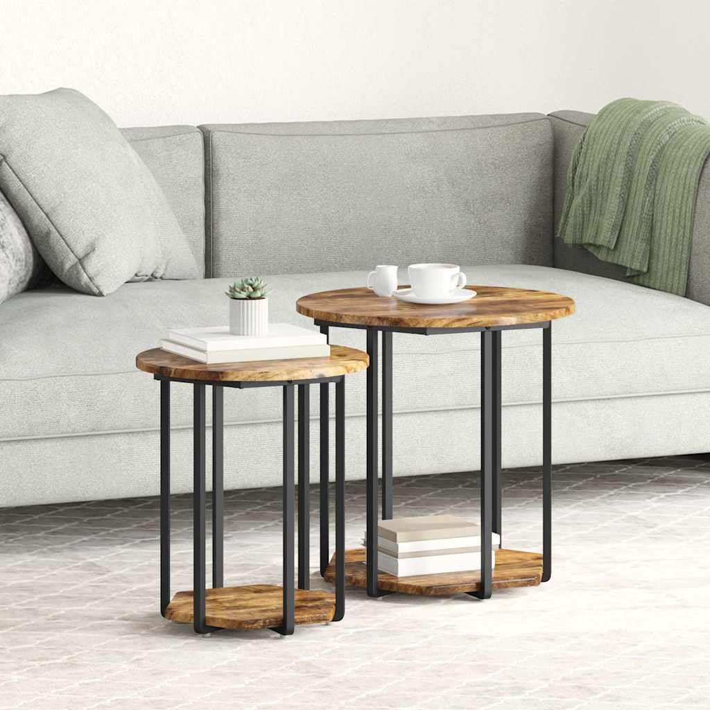 Bijzettafelset met plank 2 pcs Bruin is nu te koop bij PeponiXL, paradijselijk wonen!