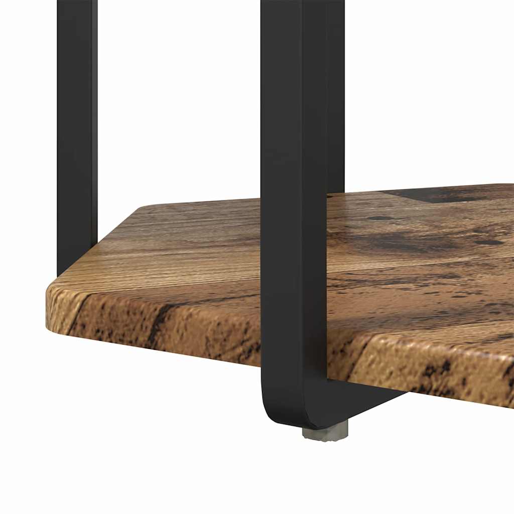 Bijzettafelset met plank 2 pcs Bruin is nu te koop bij PeponiXL, paradijselijk wonen!