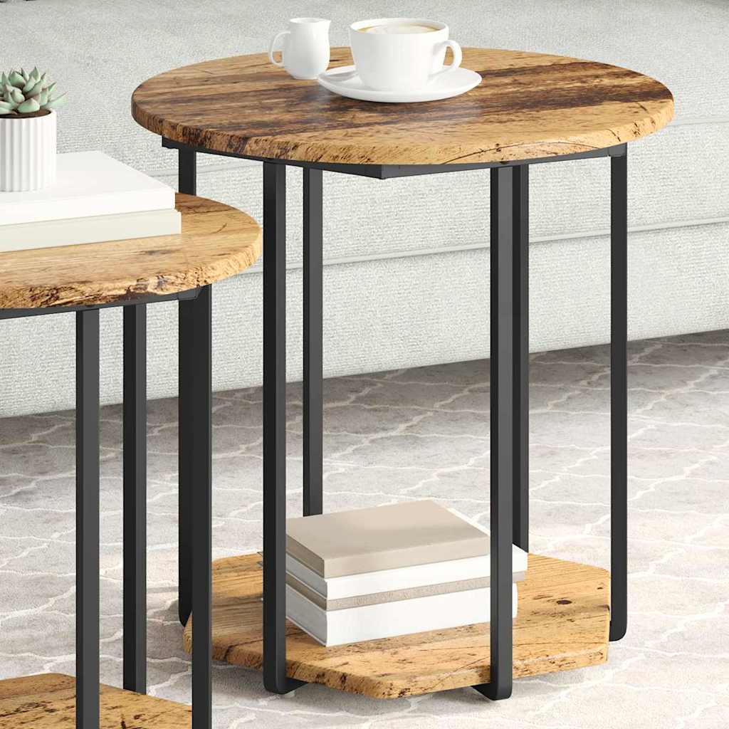Bijzettafelset met plank 2 pcs Bruin is nu te koop bij PeponiXL, paradijselijk wonen!