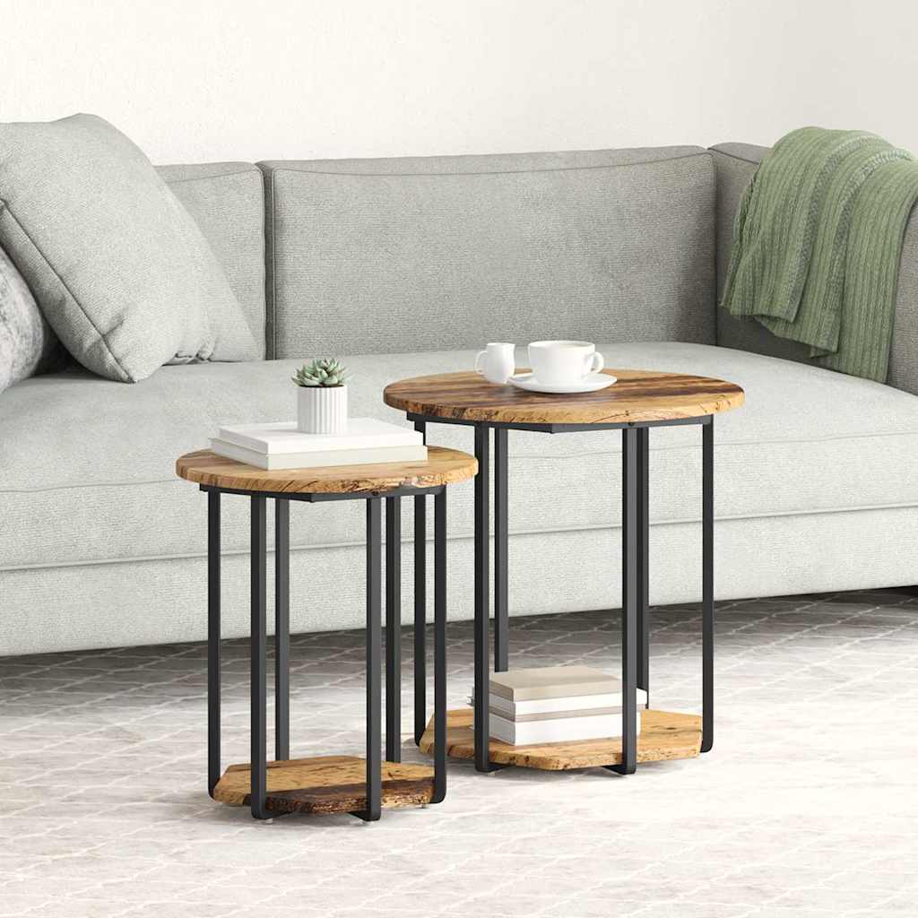 Bijzettafelset met plank 2 pcs Bruin is nu te koop bij PeponiXL, paradijselijk wonen!