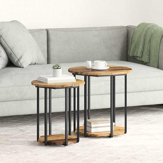Bijzettafelset met plank 2 pcs Bruin is nu te koop bij PeponiXL, paradijselijk wonen!
