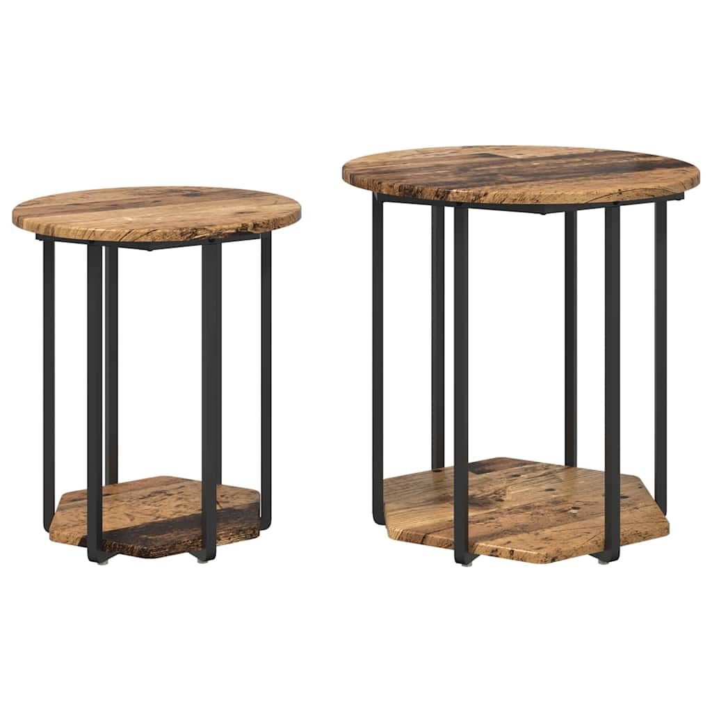 Bijzettafelset met plank 2 pcs Bruin is nu te koop bij PeponiXL, paradijselijk wonen!