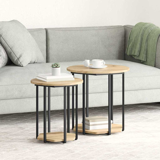 Bijzettafelset met plank 2 pcs Bruin is nu te koop bij PeponiXL, paradijselijk wonen!