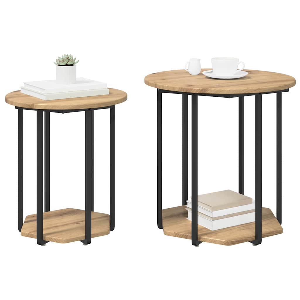 Bijzettafelset met plank 2 pcs Bruin is nu te koop bij PeponiXL, paradijselijk wonen!