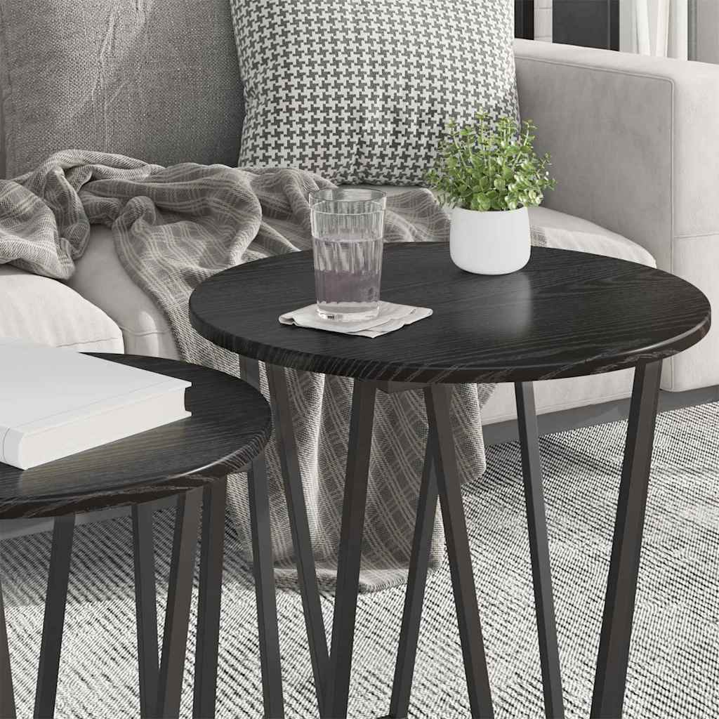 Bijzettafelset 2 pcs Zwart Eiken is nu te koop bij PeponiXL, paradijselijk wonen!