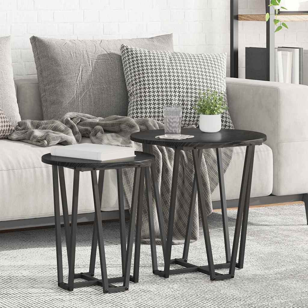 Bijzettafelset 2 pcs Zwart Eiken is nu te koop bij PeponiXL, paradijselijk wonen!